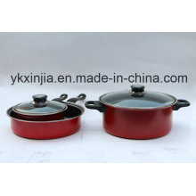 Küchenartikel Red Carbon Steel Non-Stick Kochgeschirr Set